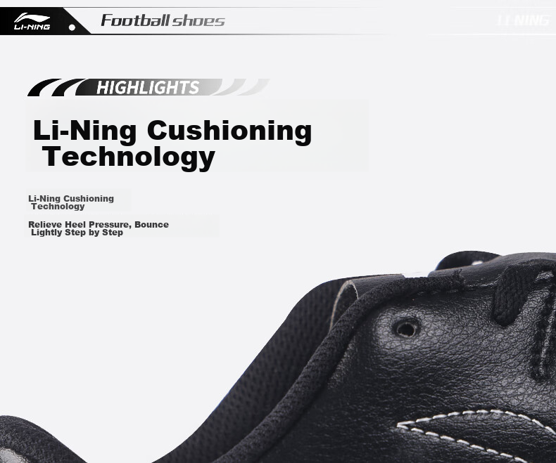 Li-Ning Soccer Shoes for Men, Women, Adults And Children, TF Turf Cleats, Professional Training Football Boots, Non-Slip Wear-Resistant Cleats for Youth, Black, Size 44 7