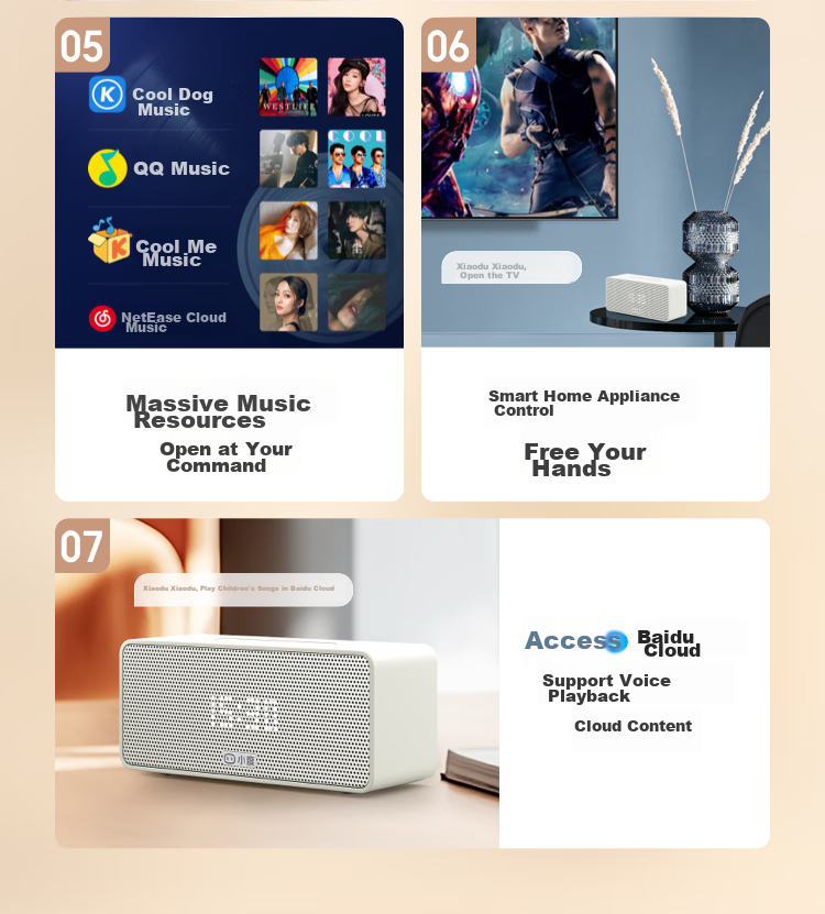 Xiaodu Sound Lingdong Version, Milk Chocolate Cocoa [Super Power Xiaodu] Smart Speaker, Professional Acoustic Design, Bluetooth Computer Desktop Speaker, Smart Alarm Clock, Gift for Gifting 3