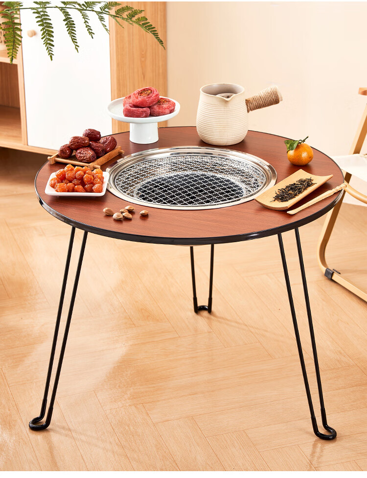 Suncojia Barbecue Grill, Tea Brewing Set with Fire Pit, Home Charcoal Grill, Fire Heater, Grilling Stove, Meat Roasting Ove 8