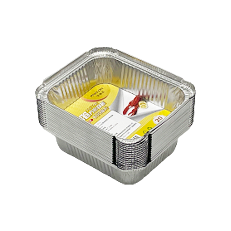 Faxilon Air Fryer Aluminum Foil Trays, 600ml*20 Pieces, Rectangular Disposable Food Containers for Baking And Barbecue