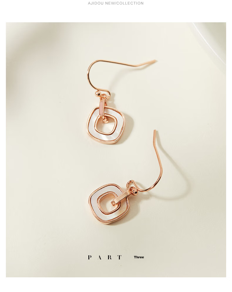 AJIDOU Stud Earrings, Fashionable And Simple Star Shell Design, Enhances Complexion, Non-Clashing with Workplace Attire, Suitable for Commuting, Gift for Girlfriend, Mid-Autumn Festival Present 5