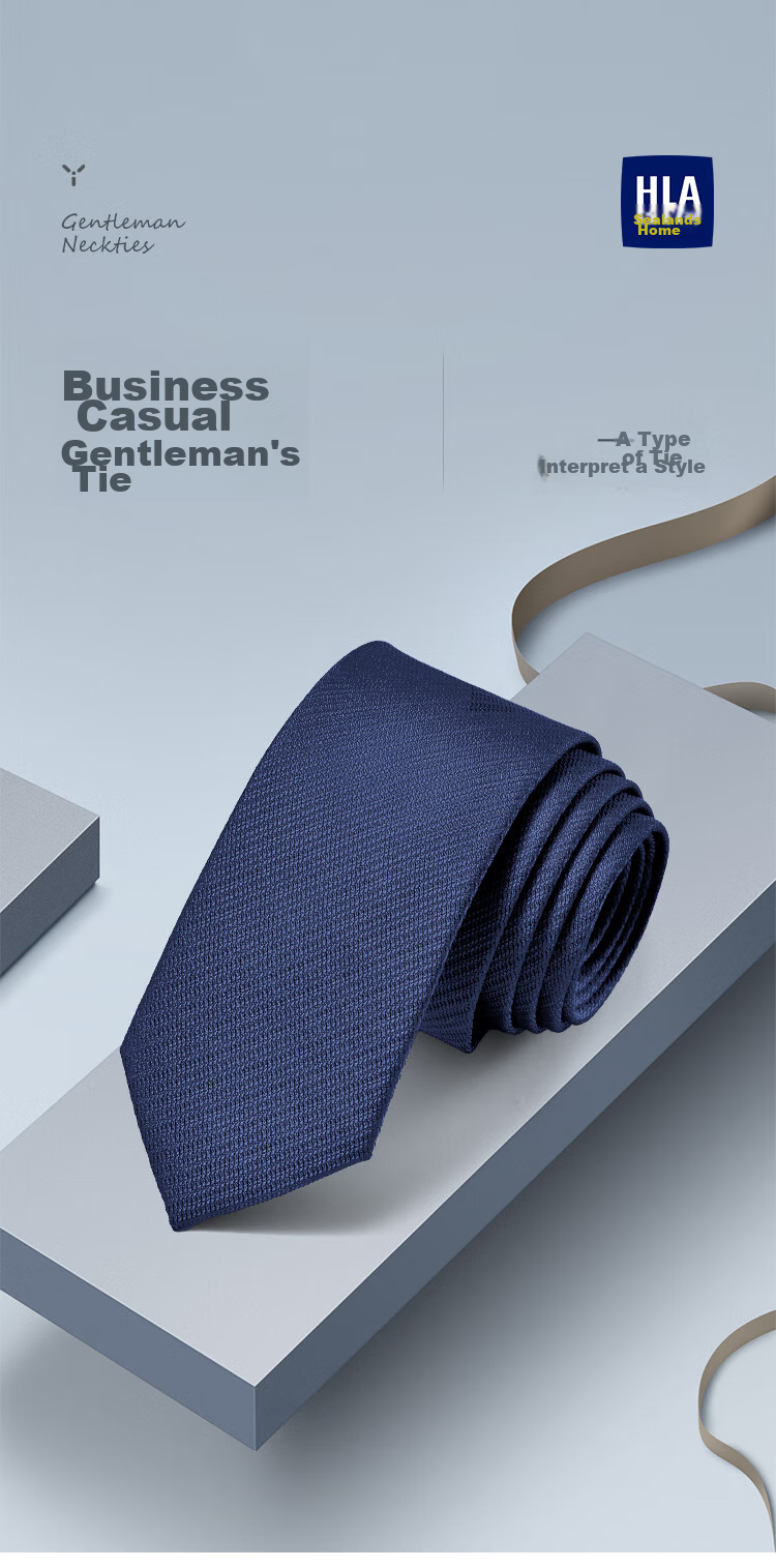 HLA Men's Formal Hand-Tied Necktie for Weddings, Grooms, Groomsmen, Business Suits, Narrow Lapel Style 1