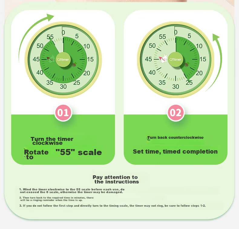 QT-TIMER [Lowest Price Online] Mechanical Timer, 2026 New Model, Student And Children's Time Management Device, Kitchen Timing Tool for Cooking And Baking, Countdown Timer, Self-Discipline Timer, Time Control Gadget 32