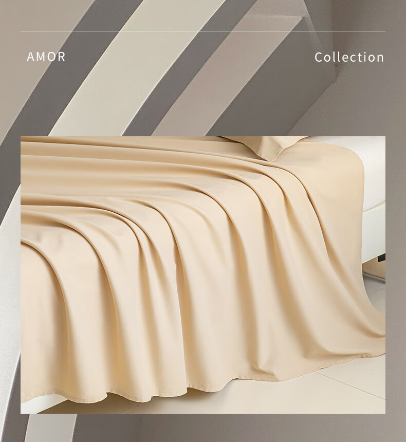 AMOR Antibacterial Class A 100-Count Brushed Cotton Bed Sheet Single Piece Naked Sleep Pure Cotton Winter Double Bed Sky Blue 245x250cm 2