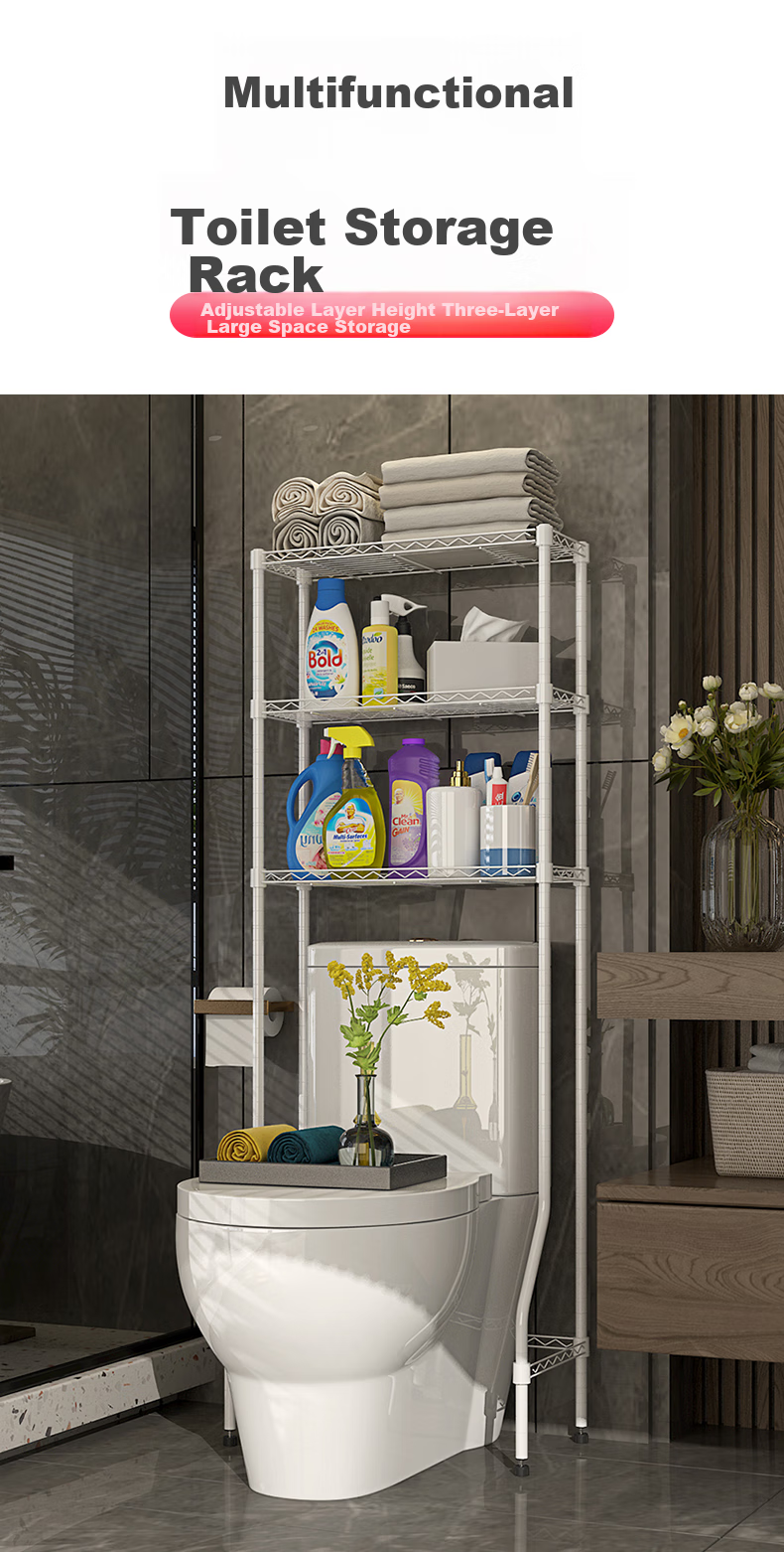 Chuanjing Washing Machine Storage Rack, Balcony Drum And Impeller Top-Loading Washer Shelf, Bathroom Storage Rack 1
