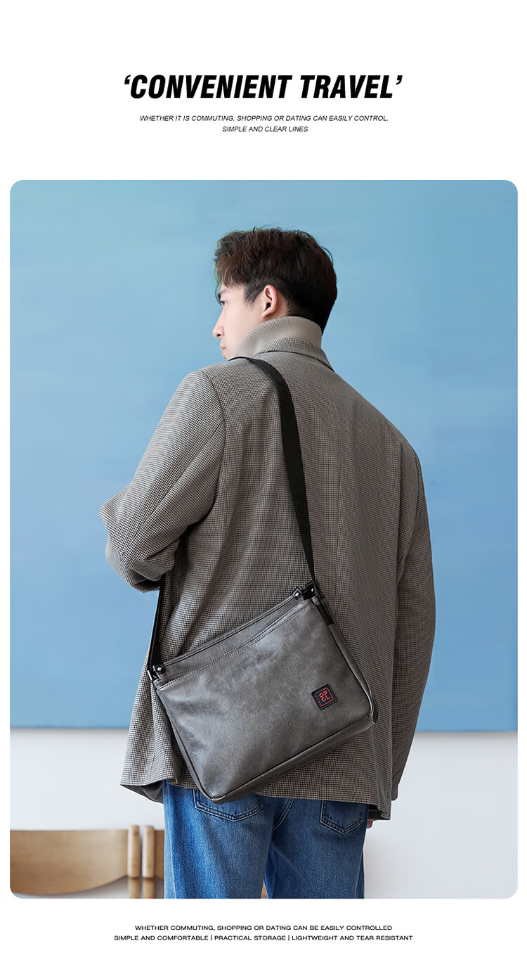 POLO Shoulder Bag for Men, Business Crossbody Bag, Casual Phone Bag, IPad Bag, Horizontal Style Sports Messenger Bag for Me 11