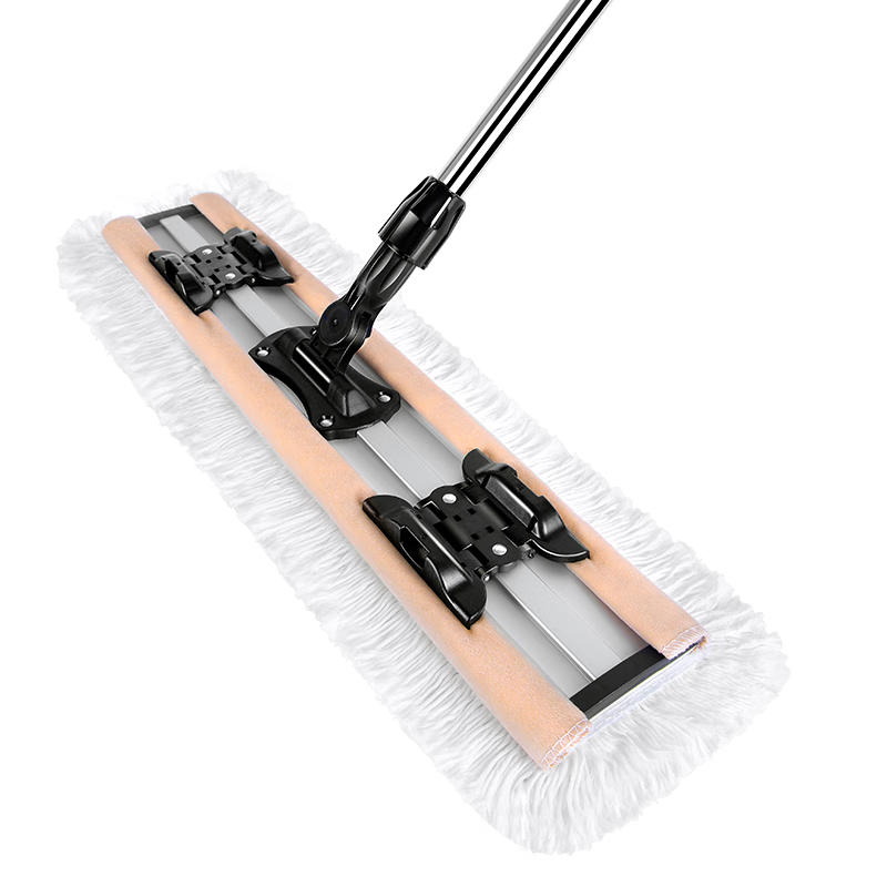MARYYA Fabric-Encased Flat Mop, 64cm Extendable Handle, 141cm 2 Mop Pads, for Cleaning, Housekeeping, Hotels, Extra Large Dust Pushing, All-In Cleaning