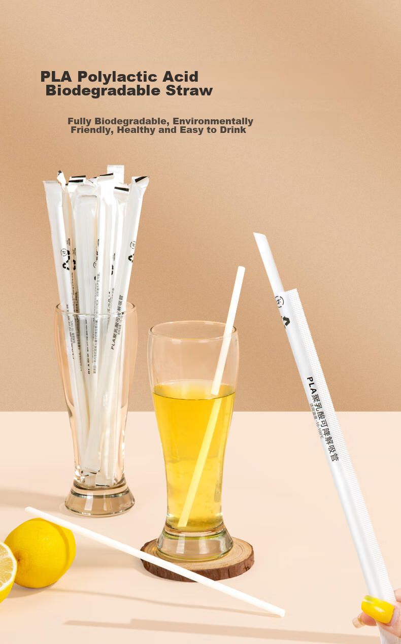 Temeiju Disposable Straws, Individually Wrapped, Food-Grade, 100 Pieces, Biodegradable Plastic Drinking Straws for Children And Pregnant Women, Suitable for Milk Tea 1