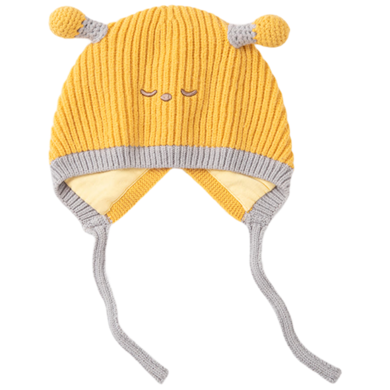 Beitais Baby Hat Autumn Winter Windproof Ear Protection Warm Children's Knitted Hat Cute Infant Seamless Knit Cap