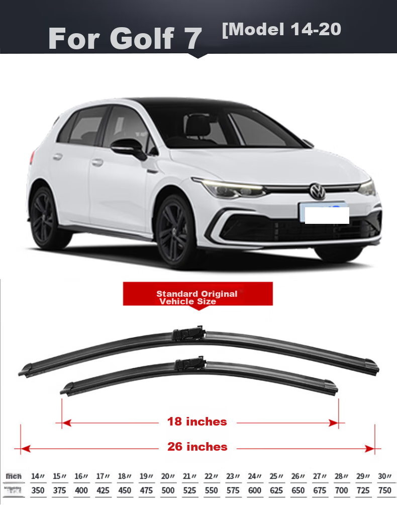 Meisim Windshield Wiper/wiper Blade for Golf 7/7.5 (2014-2020 Models), Original Factory Rubber Strip, Front And Rear 3