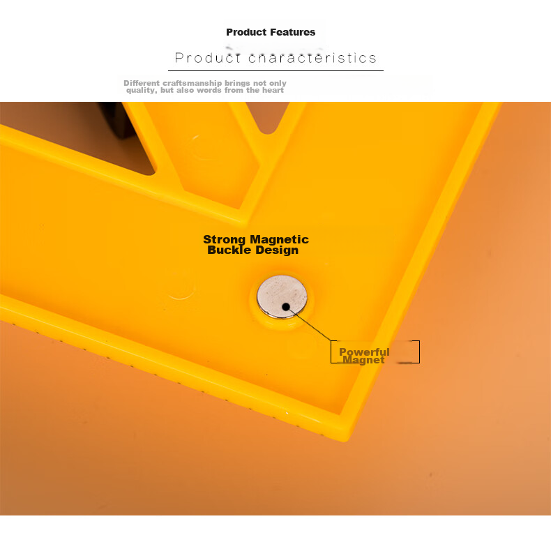 [Lowest Price Online] BOJIAO Magnetic Large Triangle Ruler Set, Teacher's Teaching Tool, Plastic Large Triangle Ruler Protractor Compass Math Teaching Aid, Magnetic 60-Degree Triangle Ruler (Yellow) 3