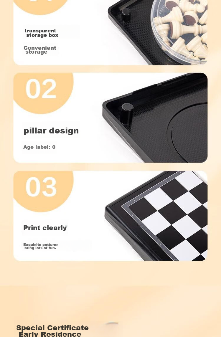 Deli Magnetic International Chess Folding Board, Tabletop Game Toy for Children And Adults, Birthday And Back-To Gift, 6758 7