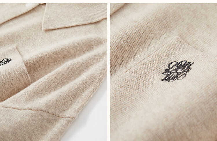 Dme [100% Merino Wool Shirt-Style Sweater], Winter Lapel Cardigan, Letter Embroidery Knit Sweater, Women's Top 8