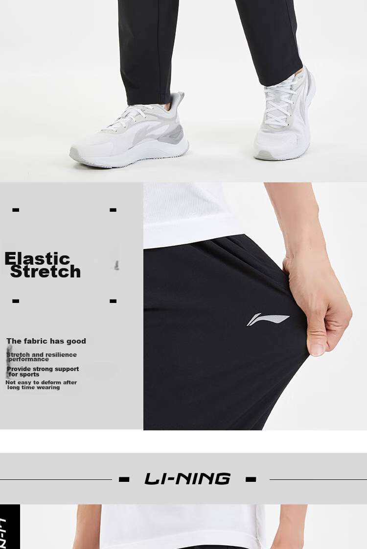 LI-NING Men's Comfortable Versatile Sports Pants Quick-Dry Breathable Casual Athletic Trousers 5