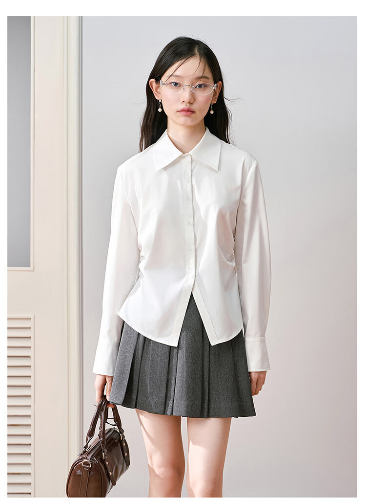 Miss Bird Blue Long Sleeve Office Shirt Women's Slim Fit Breathable Work Blouse 7