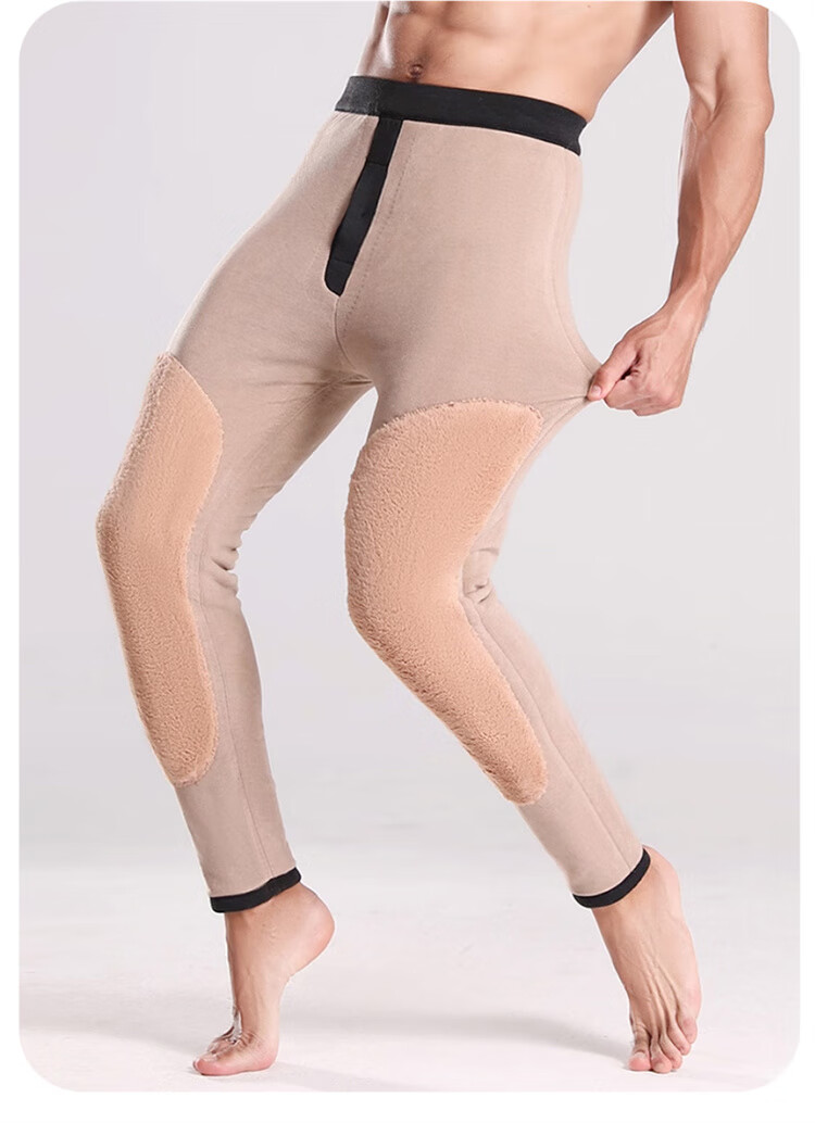 LangSha Cashmere Thermal Pants for Men, Fleece-Lined Thick Cotton Pants, Knee Protection Patches for Middle-Aged And Elderly, Outdoor Wear, Extra Thick for Northeast China 17