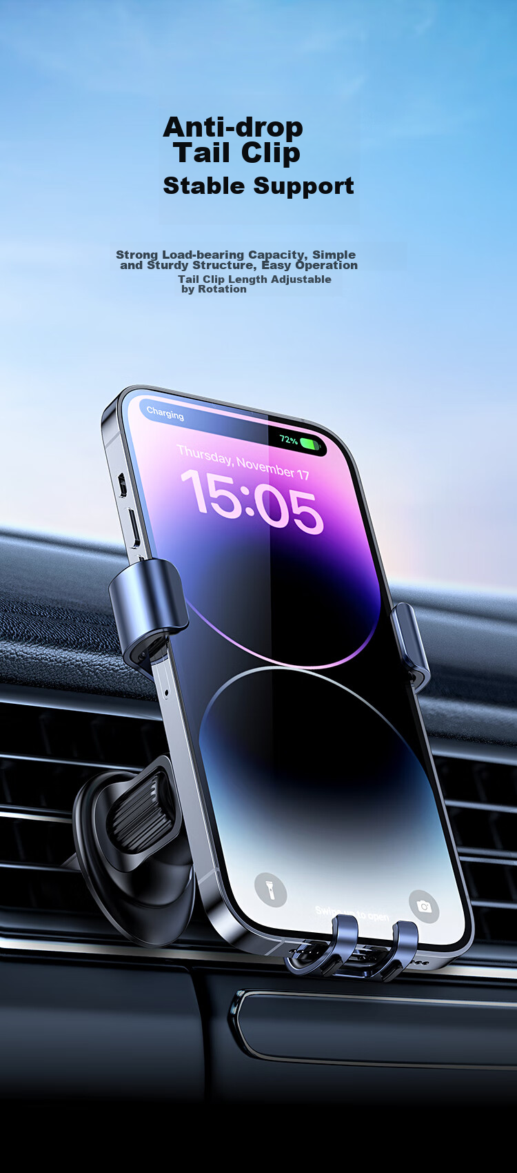 BIAZE Car Phone Holder, Car Navigation Vent Mount, Car Accessory, Interior Decoration Accessory, Automotive Product 5