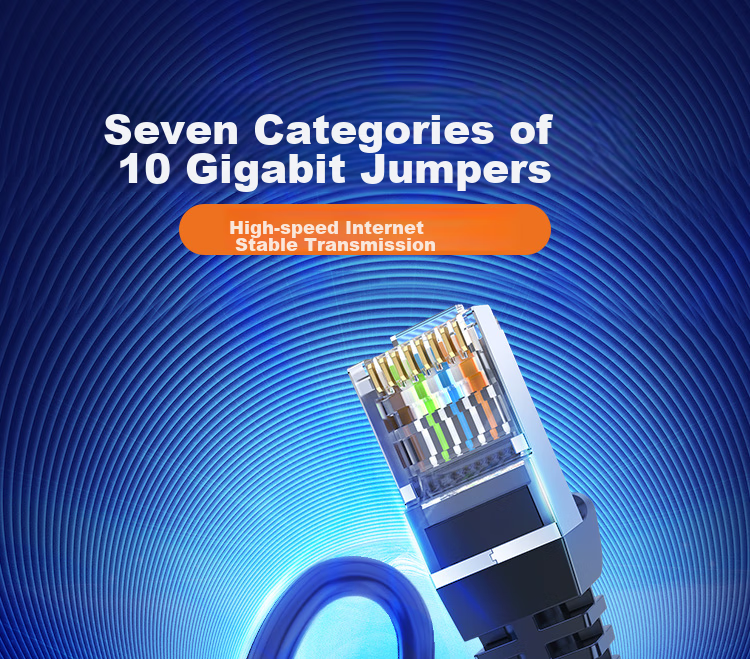 CHOOSEAL Cat7 Pure Copper Ethernet Cable, Cat7 Double-Shielded 8-Core Twisted Pair, Engineering-Grade 10 Gigabit Network Cable, Broadband Computer Gaming Network Patch Cord, 1 Meter, QJ7101BK 1
