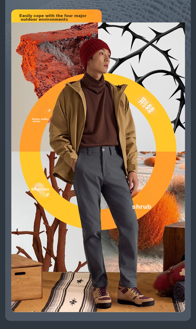 JD Original Fengdun 500 Soft Shell Pants, Fleece-Lined Trousers, Sports Long Pants, Warm for Hiking And Mountaineering, Obsidian Black, Size S 5