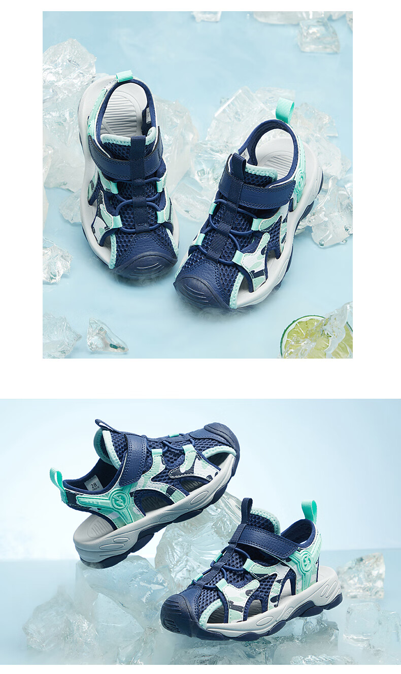 361° Children's Sandals, Summer 2026, for Boys And Girls Aged 3-12, Breathable, Anti-Collision, Closed-Toe Beach Sandals, Pink, Size 30 11