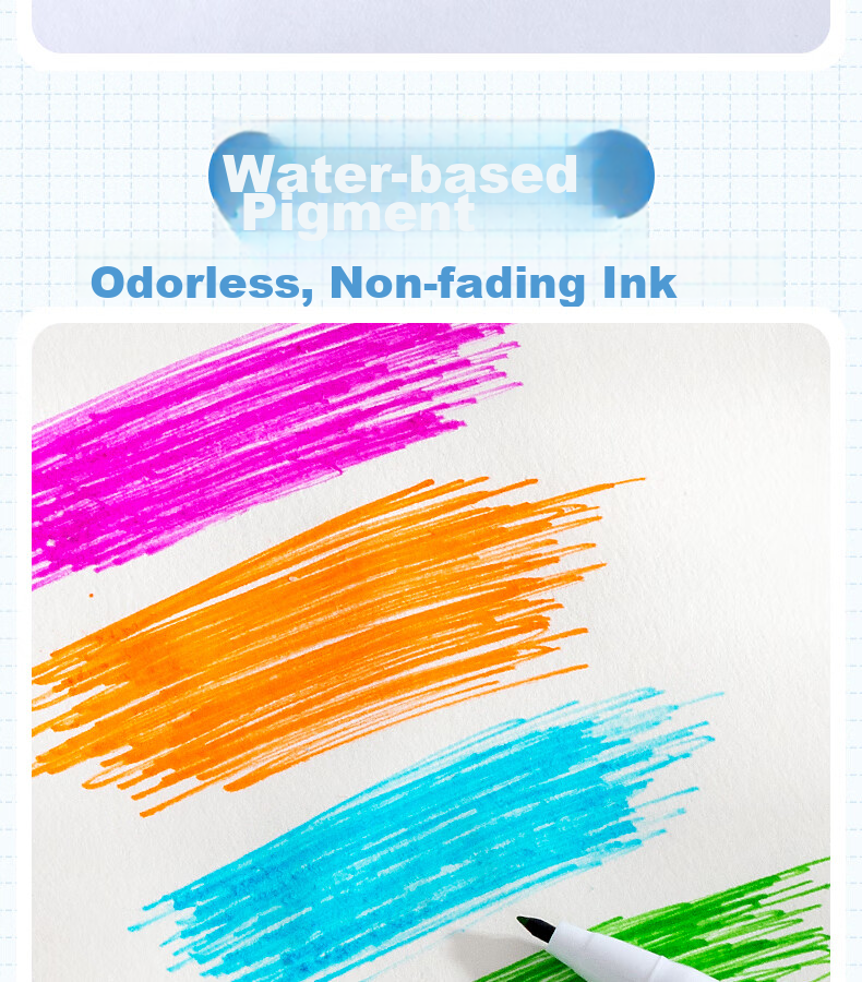 Monami New P3000 Fiber Pen, Water-Based Pen, Colored Gel Pen Set, Watercolor Pen, Outlining Pen, Journaling Pen, 24 Colors in Box, 04009Z24-R Watercolor Pe 5