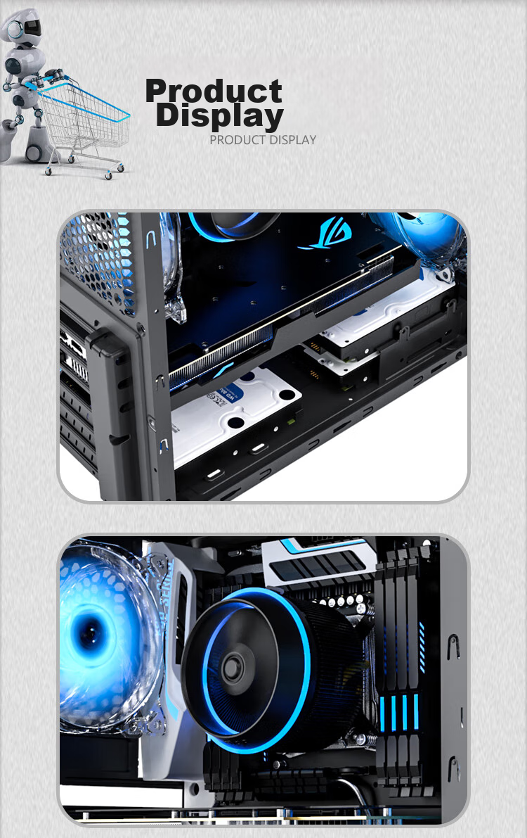 PADO N4 Black MATX Case, 240mm Water Cooling Support, Desktop Portable Handheld Computer Tower Case, Mini Side-Transparent Glass, Supports Graphics Card Length up to 360mm 11