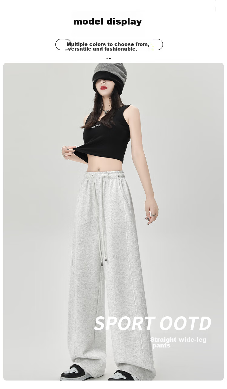 MiiOW Wide-Leg Pants for Women, Autumn 2025 New Style, Petite Draping Casual Straight-Leg Trousers for Fall 11