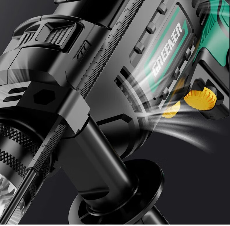 GREENER 710W Impact Drill, Electric Drill for Holes in Concrete, Household Electric Drill, Power Screwdriver, Wall Drilling, High-Power 28