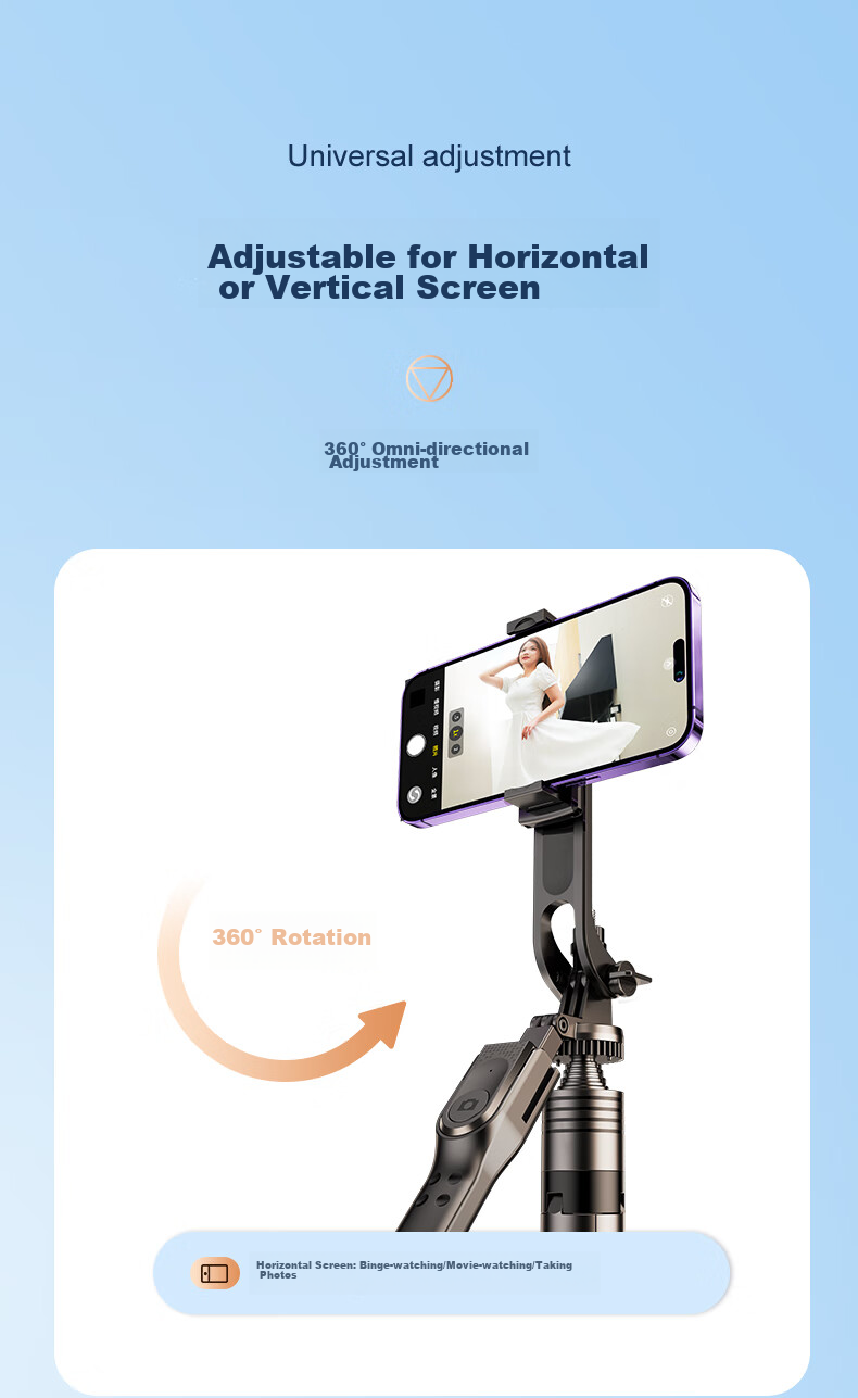 Shuotu [Professional Shooting - 1.9 Meters] Selfie Stick Tripod, Phone Floor Stand, Handheld Anti-Shake Selfie Device, Portable Travel 360-Degree Rotation Fully Automatic Live Streaming Stand 12