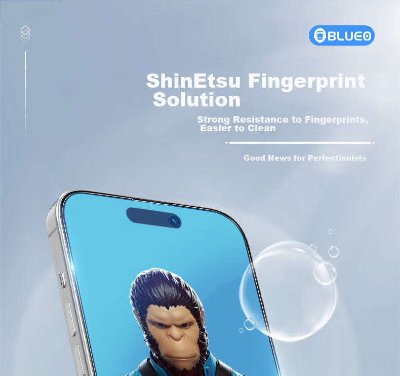 BLUEO [Original Ultra-Clear + New Space Capsule] Tempered Glass Screen Protector for Apple IPhone 15 Pro, High-Definition Anti-Drop Anti-Fingerprint Protective Film 10