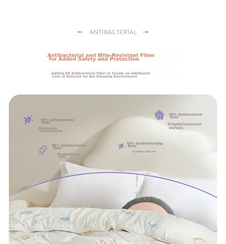 Luolaikids Quilt, Infant Class A Antibacterial Soybean Warm Winter Comforter, Kindergarten Blanket 150*215 14