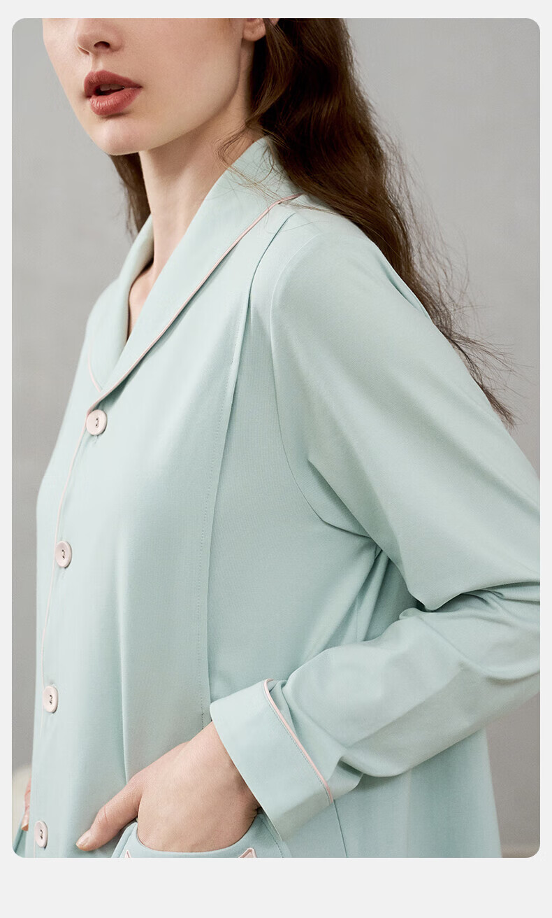 Manxi Spring and Autumn Thin Maternity Nursing Top Breathable Outwear with Built-in Chest Pads Purple M 24