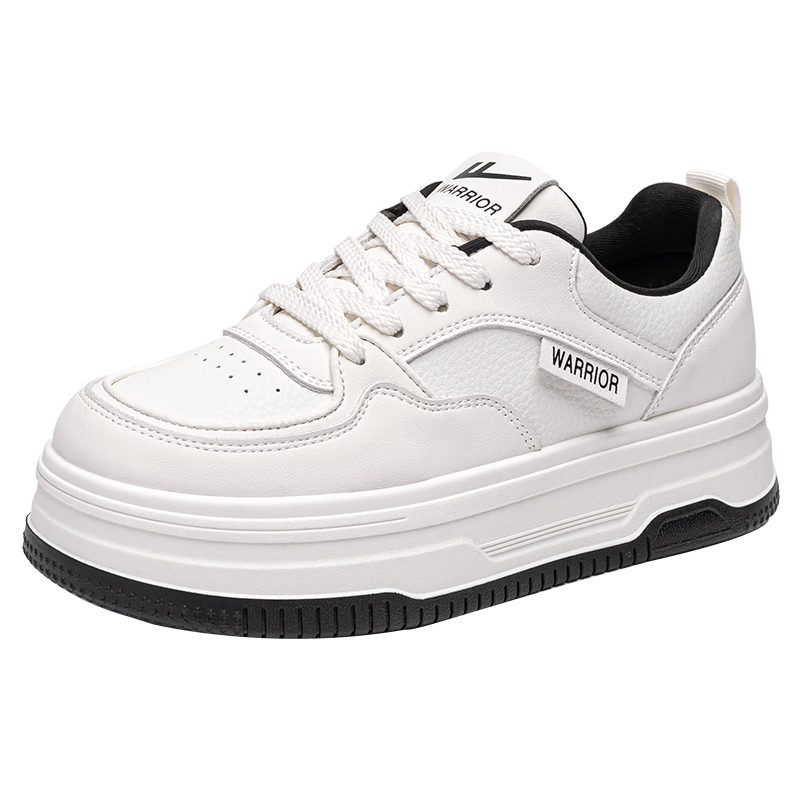 Huili Women's Shoes, Autumn Thick-Soled Heightening White Sneakers, Versatile Student Shoes, Comfortable Casual Shoes for Women, Beige-Black Color, Size 38