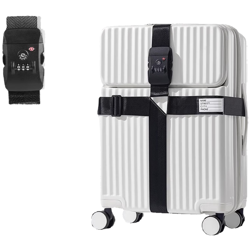 BADIGAO Luggage Strap, Cross-Shaped Packing Belt, Checked Bag Reinforcement, Travel Case Anti-Burst And Anti-Theft Protection Rope, Customs Lock