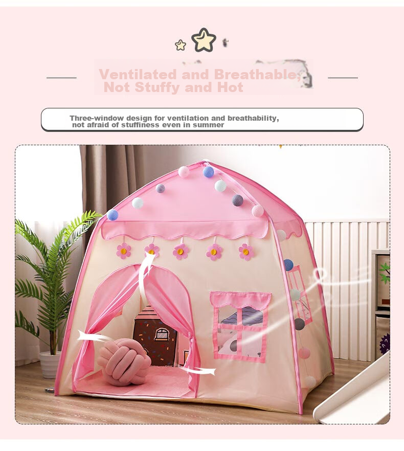 Little Dove Children's Tent Indoor Playhouse/princess Castle Pink Castle (Including Thickened Floor Mat + Ice Silk Mat) 9