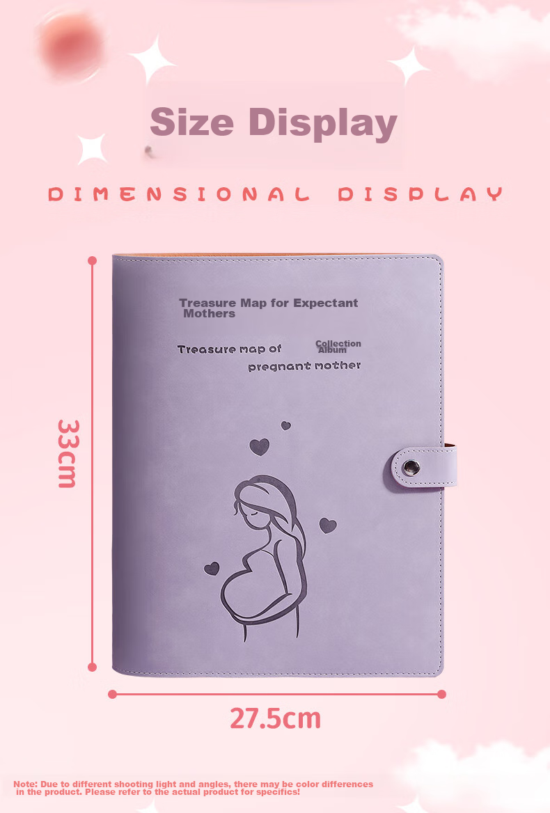 SIMAA Pregnancy Check-Up Organizer A4 A5 Prenatal Report Folder Document Storage Bag Pregnancy Loose-Leaf Record File Portable Ultrasound Examination File Folder Lavender Purple 7