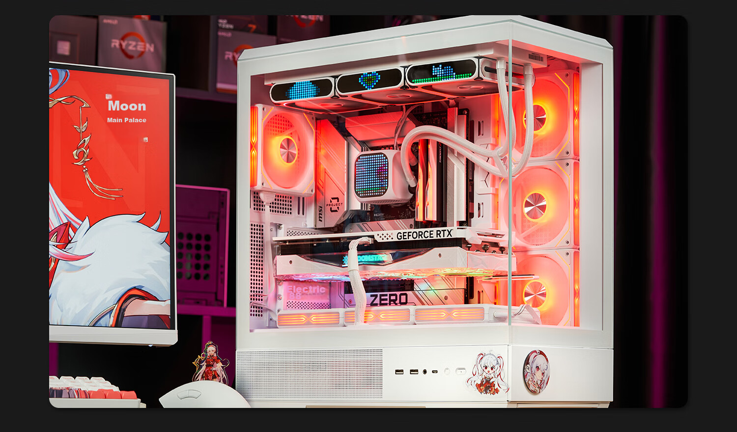 Aigo Star Cube 360 White CPU Cooler/360 Water Cooling with Screen/Matrix Pixel Screen/Customizable Animations/Aluminum Frame Fa 51