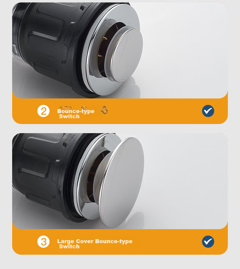 KEGOO Washbasin Large Bounce Drain Kit, Horizontal Drain Pipe for Basin, Anti-Odor And Insect-Proof Sink K5044 14