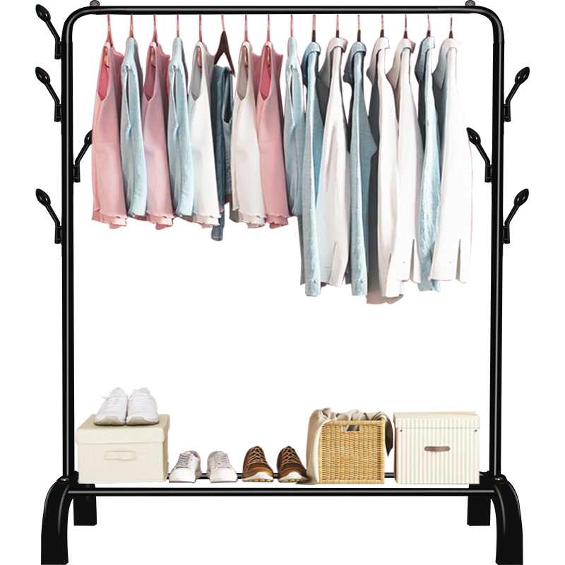MAPLE FASHION Clothes Drying Rack, Floor-Standing Simple Clothes Rack, Bedroom Hanger, Multifunctional Garment Rack, Simple Balcony Clothes Drying Rod