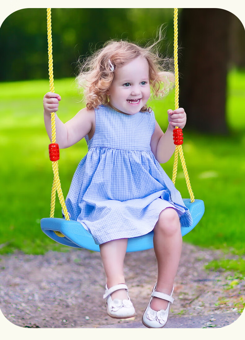 Hongdeng Children's Swing Board for Home Indoor And Outdoor Use, Baby Kids Swinging Playset, Blue Flexible Board, Birthday And New Year Gift 7