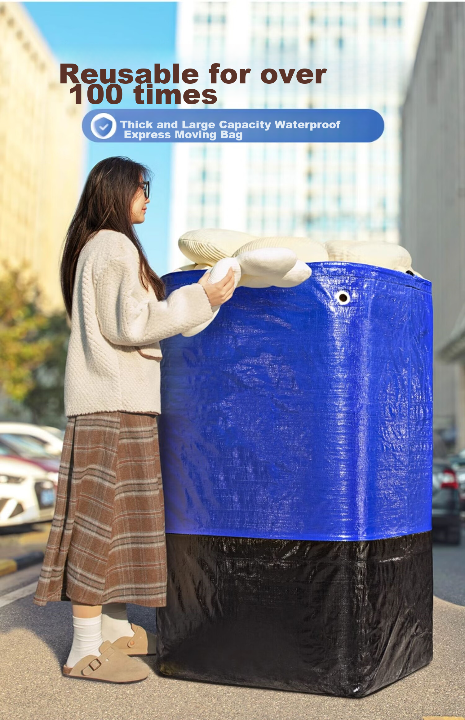 Miaoxinsi Moving Packing Bags, Logistics Express Delivery Transfer Luggage Clothing Quilt Storage Woven Bags, Extra Large Capacity Storage Solutio 1