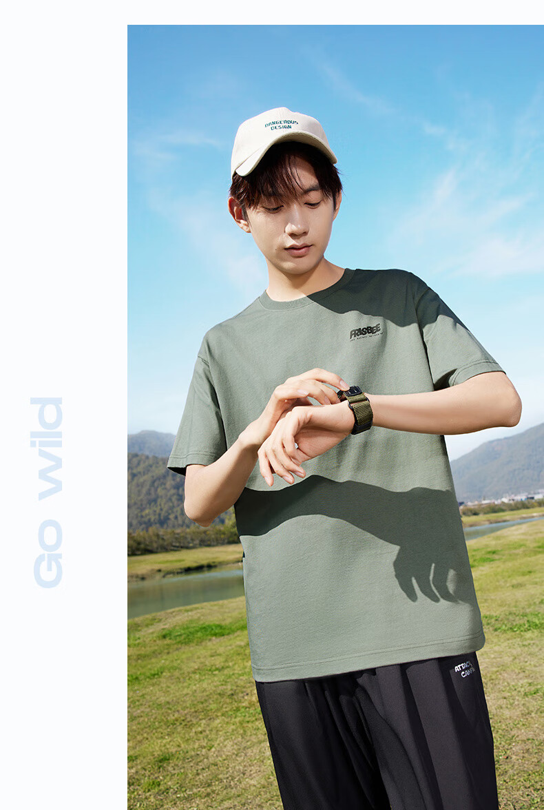 361° Men's Short Sleeve T-Shirt Spring Summer Sports Loose Casual Outdoor Crew Neck Top Unisex 632623106-2 24