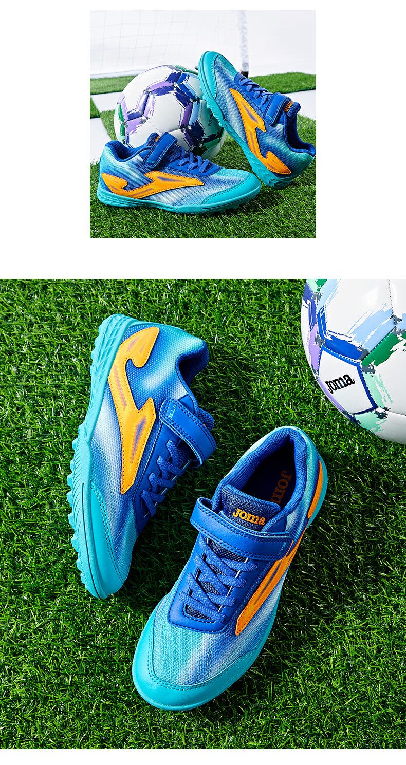JOMA Soccer Shoes TF Turf Cleats for Youth, Children And Elementary School Students, Non-Slip, Wear-Resistant, Breathable Football Training Shoes, Fluorescent Green, Size 31 16