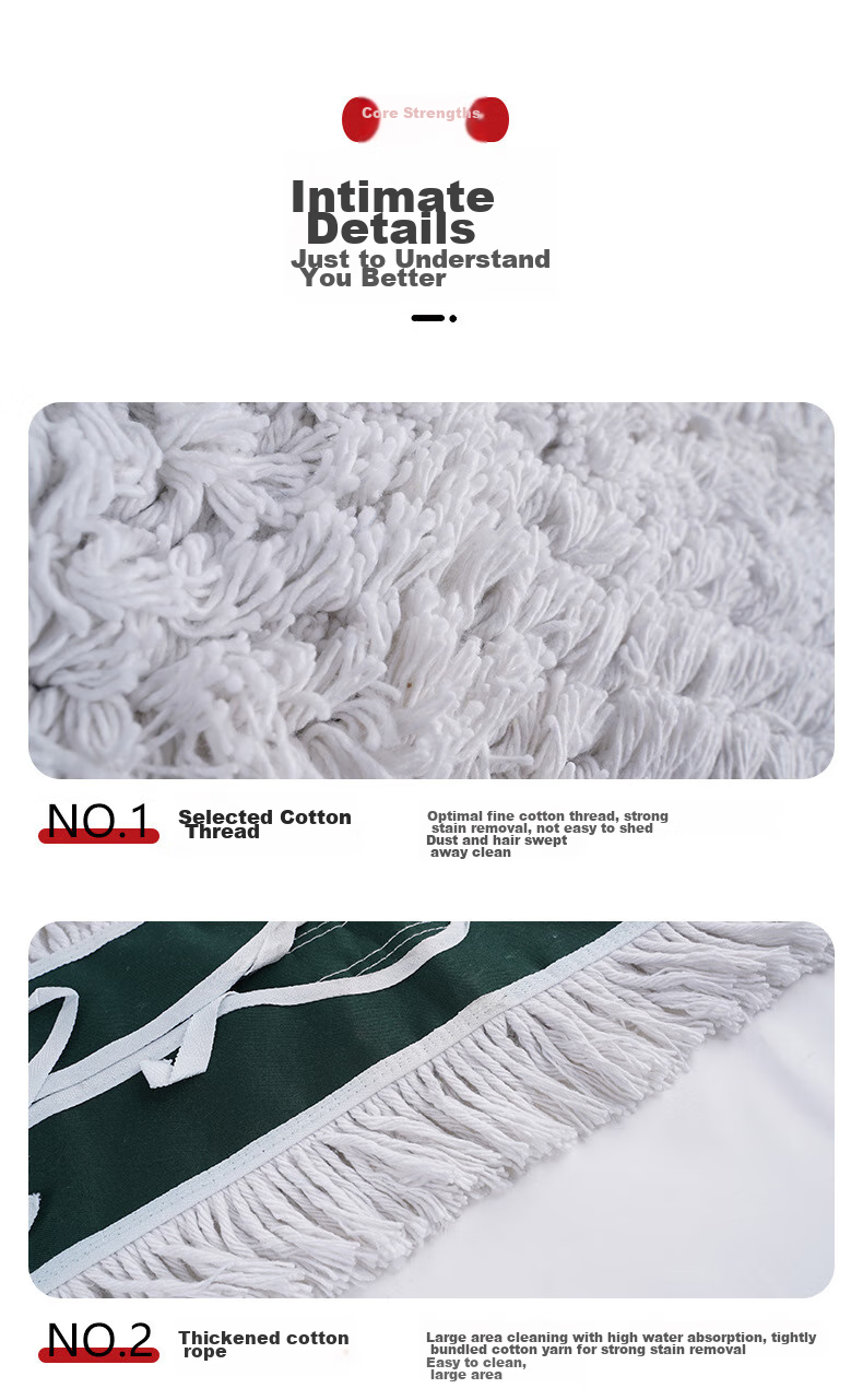 CIRY Flat Mop Head, 60CM, One Piece, Dust Push Cover, Mop Replacement Cloth, Mopping Cloth, Washable Cloth Head 7