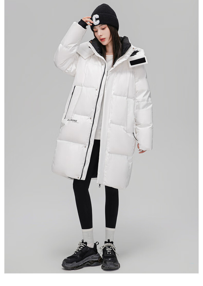 Yalu Women's Mid-Length down Jacket, 2025 New Winter Style, Red Warm Korean Fashion Casual Hooded Coat for Wome 30