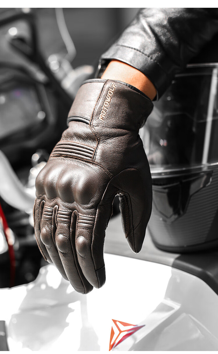 MOTOWOLF Motorcycle Gloves Riding Gloves Anti-Fall Genuine Sheepskin Summer Breathable Motorbike Off-Road Full Finger Unisex Four Seasons 13