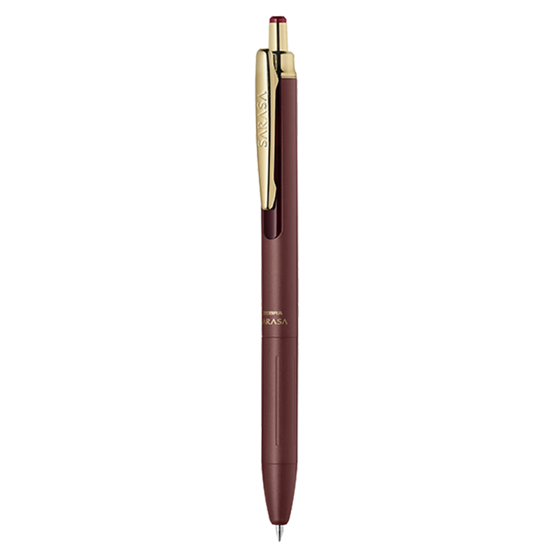 ZEBRA JJ57 Premium Pen Retro Series, 0.5mm Retractable Gel Pen with Bullet Tip, Business Signing Pen, Office Pen, JJ57 Dark Red, Single Pe
