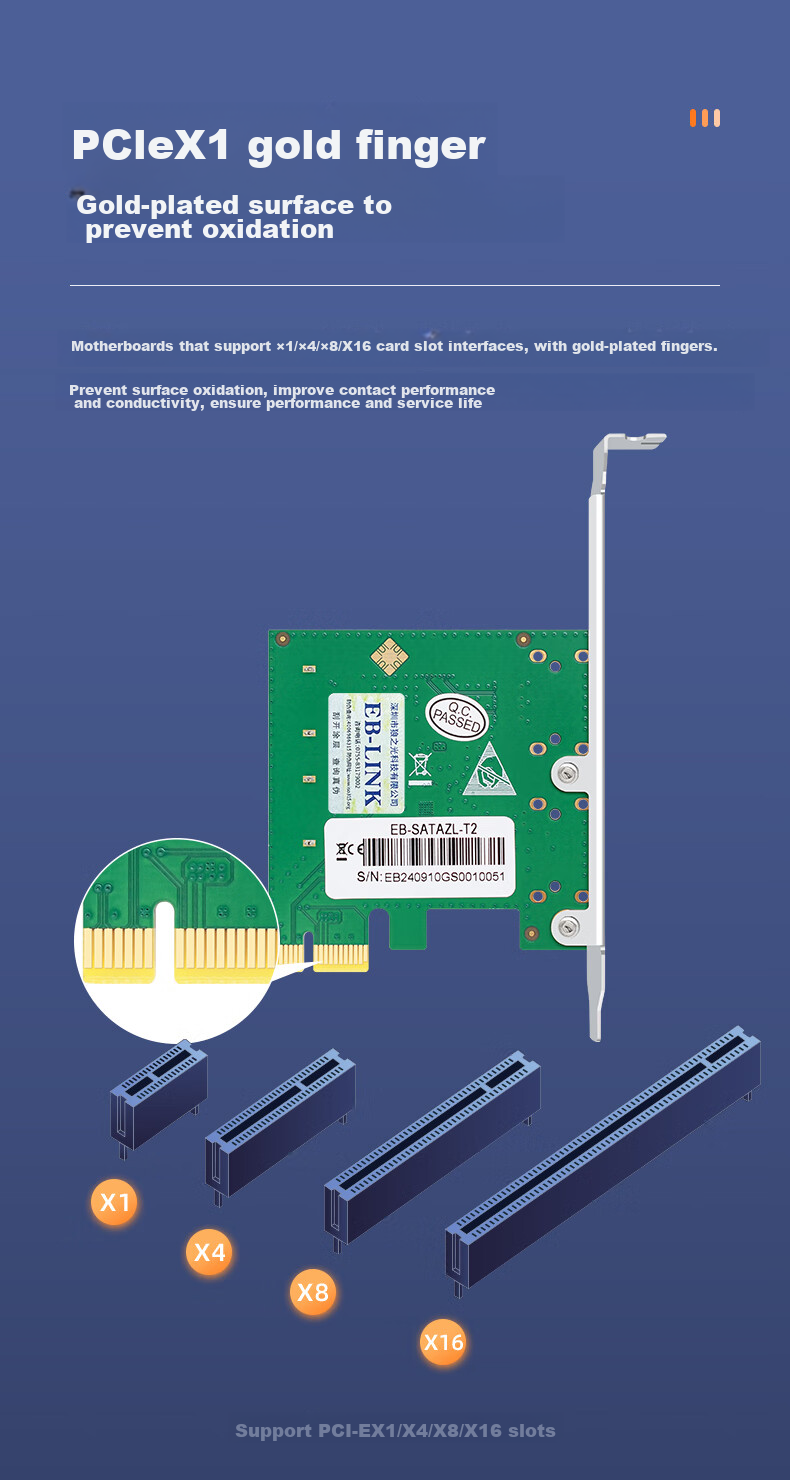 EB-LINK PCIe to SATA Eight-Port SAS Expansion Card, 8-Port RAID Disk Array Card, HDD SSD Solid State Drive Adapter Card, Can Be Used As System Drive, Supports RAID0/1 6