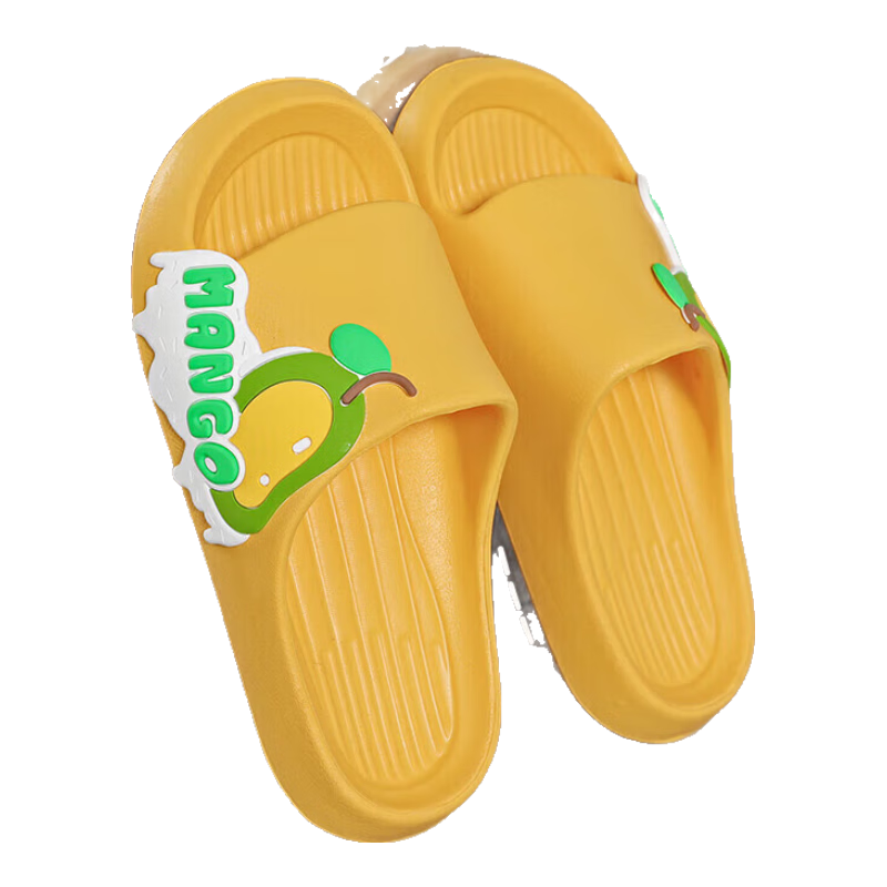 Huameijianbu Cartoon Fruit Couple Slippers, Indoor And Outdoor Bathroom Soft-Soled Sandals, HM33110 Yellow, Size 40-41