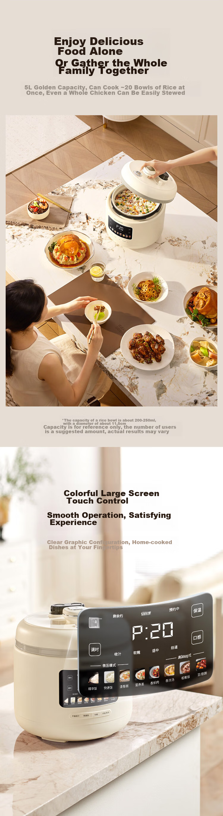 DAEWOO 5L Smart Electric Pressure Cooker, Rice Cooker for 1-8 People, Multi-Functional Pressure Cooker for Home Use, Large Capacity Electric Rice Cooker with Dual Inner Pots And Waterless Cooking Function, Model DY-YLG05 15